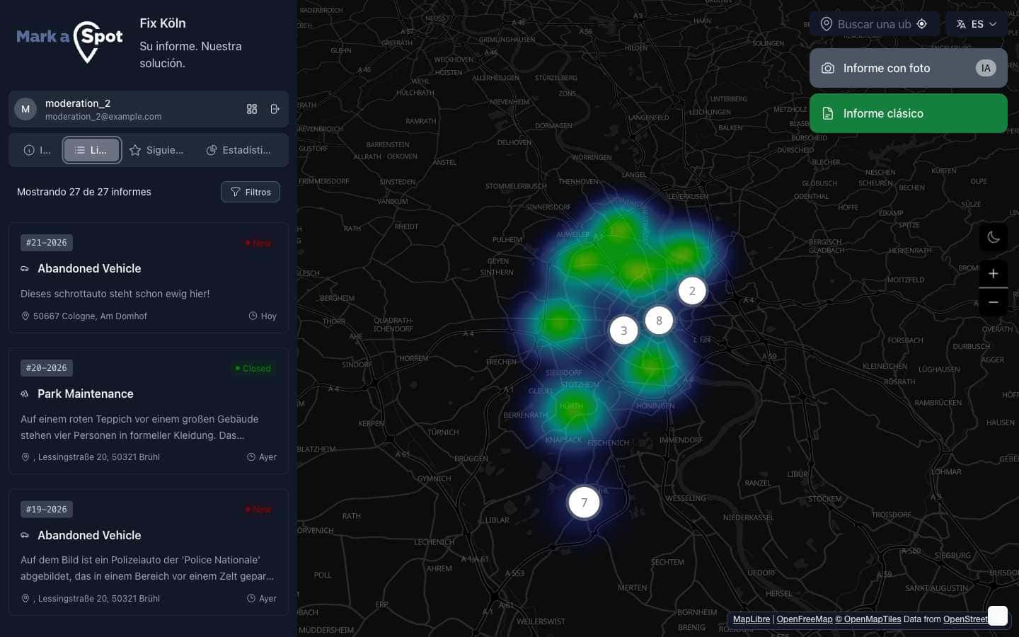 Sistema de seguimiento de incidencias municipales